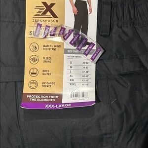 Men’s size 3 XL snow pants ZeroXposur Black Outdoor Pants